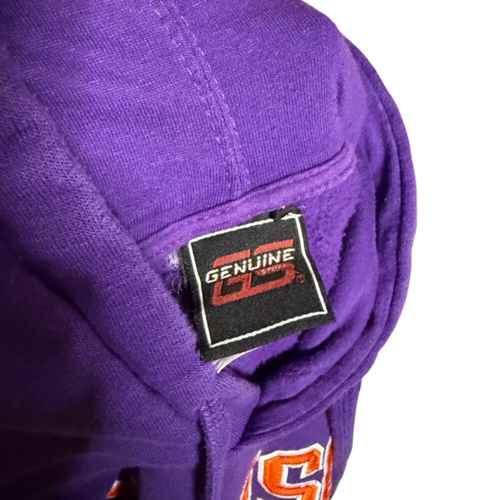 Vintage Clemson Purple + Orange Collegiate Pullover Hoodie Sweatshirt Large - Picture 3 of 3